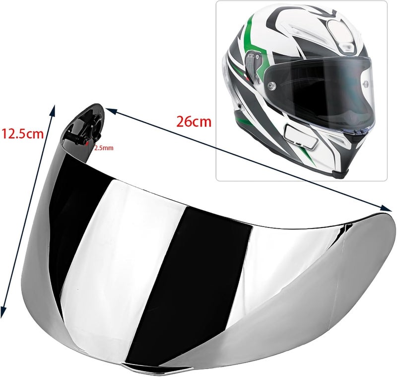 Espusta Motorcycle Helmet Face Shield Replacements, Motorcycle Helmet Visor Compatible with AGV K1 K1S K3 SV K5 K5S UV Protection (Silver) - Image 2